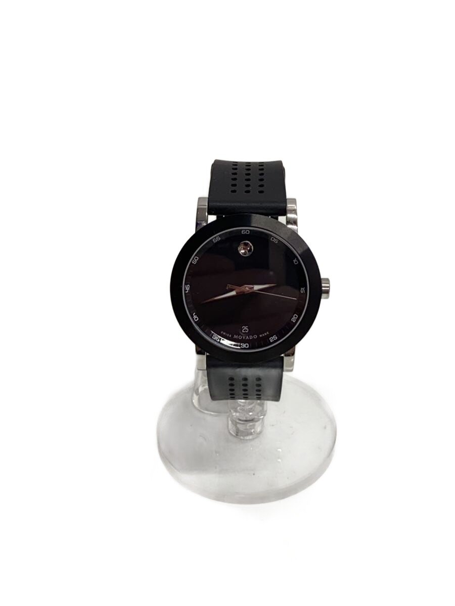 【中古】MOVADO/クォーツ腕時計/アナログ/ラバー/BLK/BLK/07.1.14.1145【服飾雑貨他】