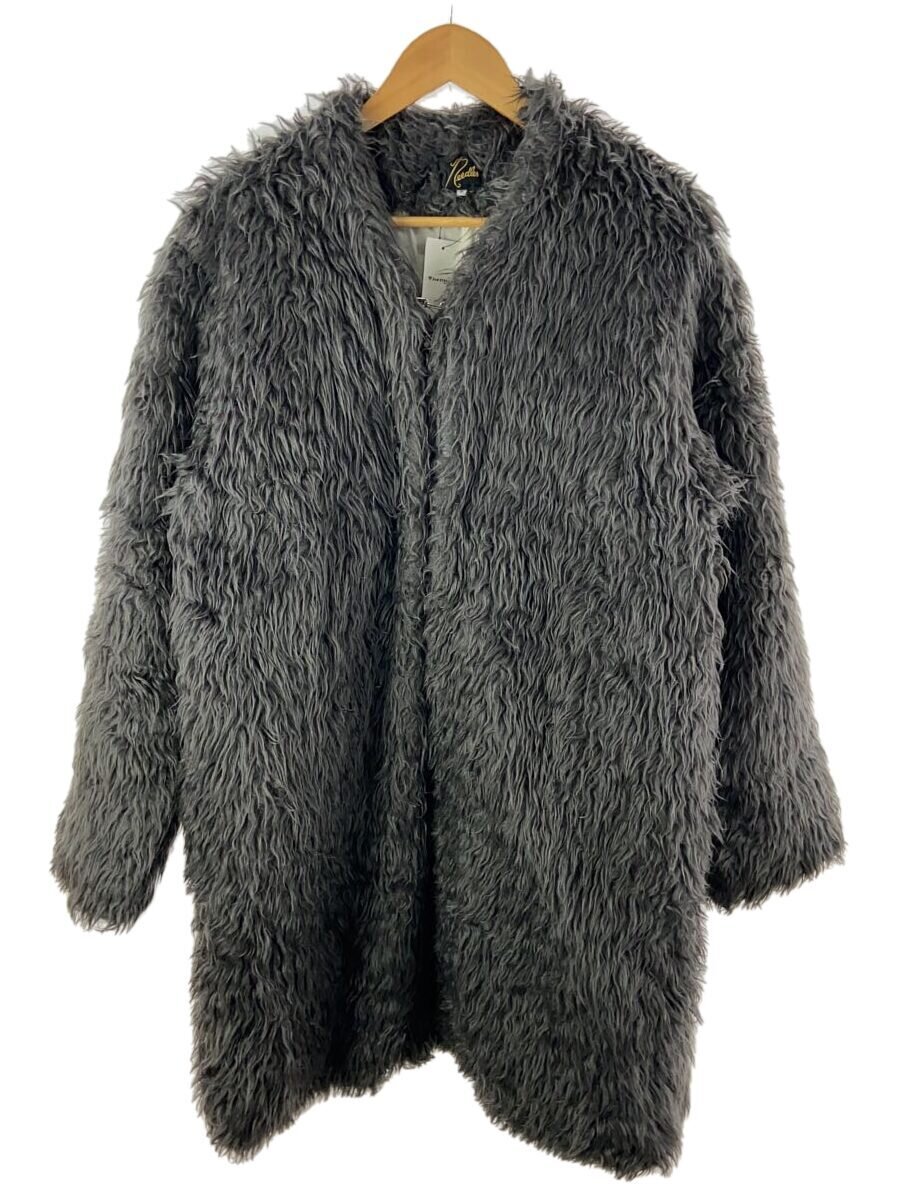 【中古】Needles◆19AW/V Neck Coat Acrylic Fur/ブルゾン/S/アクリル/GRY/FK062【メンズウェア】