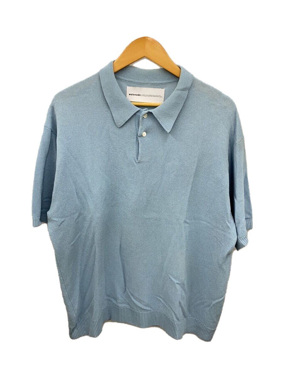 【中古】walenode◆ポロシャツ/2/ポリエステル/BLU/無地/wn2314ss153kw【メンズウェア】