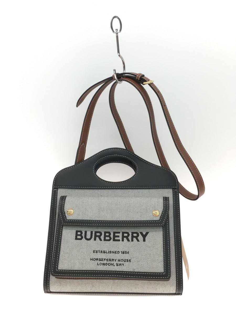 【中古】BURBERRY◆ハンドバッグ/牛革/GRY/無地/8039363【バッグ】