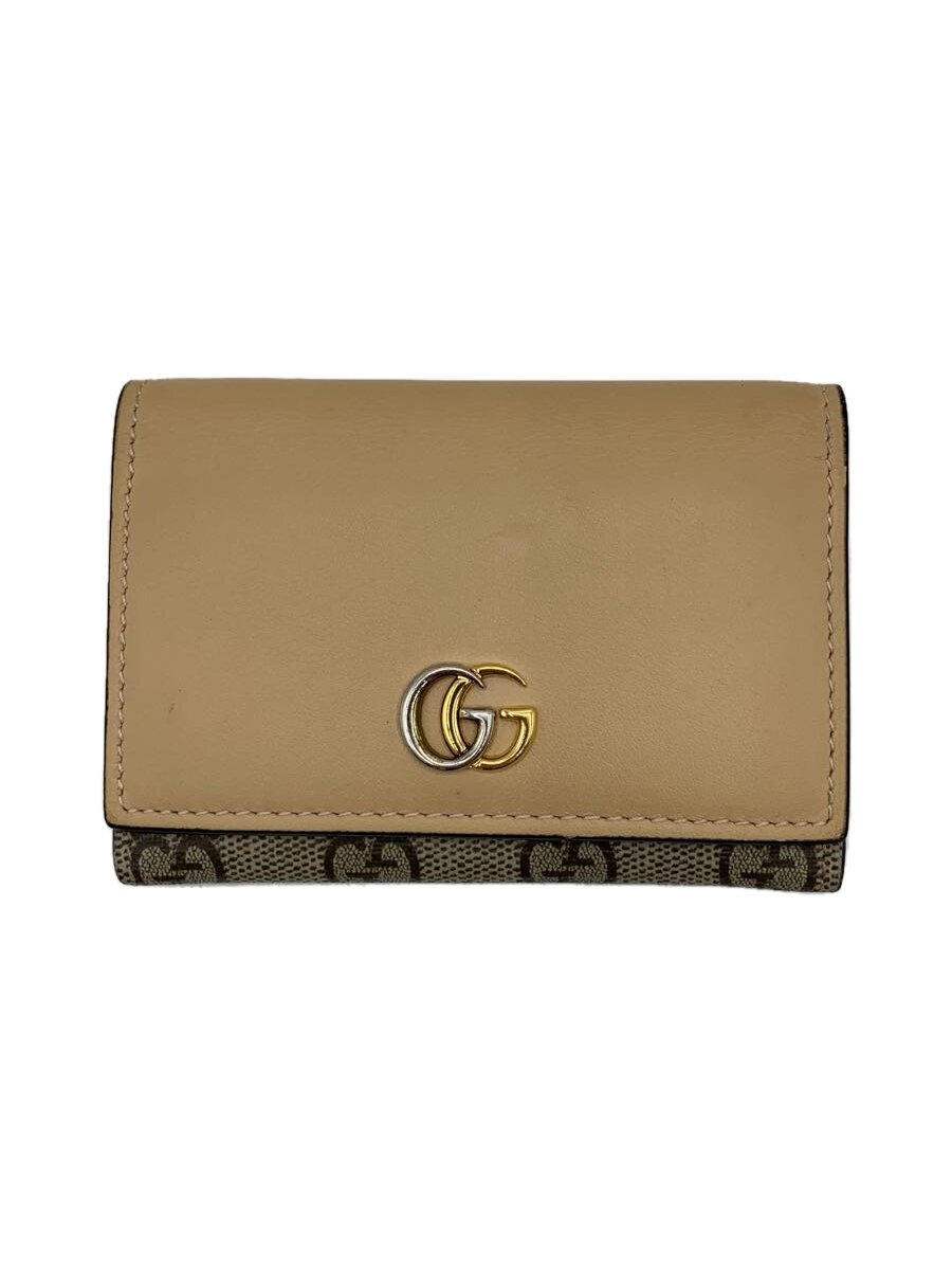【中古】GUCCI◆カードケース/レザー/BEG/GG柄/790067・1147//【服飾雑貨他】