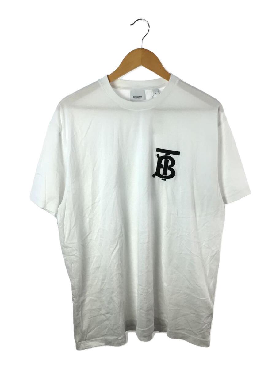 【中古】BURBERRY LONDON◆Tシャツ/M/コットン/WHT/モノグラム【メンズウェア】