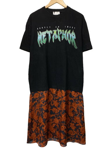 【中古】ROSE BUD◆ドッキング半袖ワンピース/FREE/コットン/BLK/BC24504【レディースウェア】 【中古】ROSE BUD◆ドッキング半袖ワンピース/FREE/コットン/BLK/BC24504【レディースウェア】