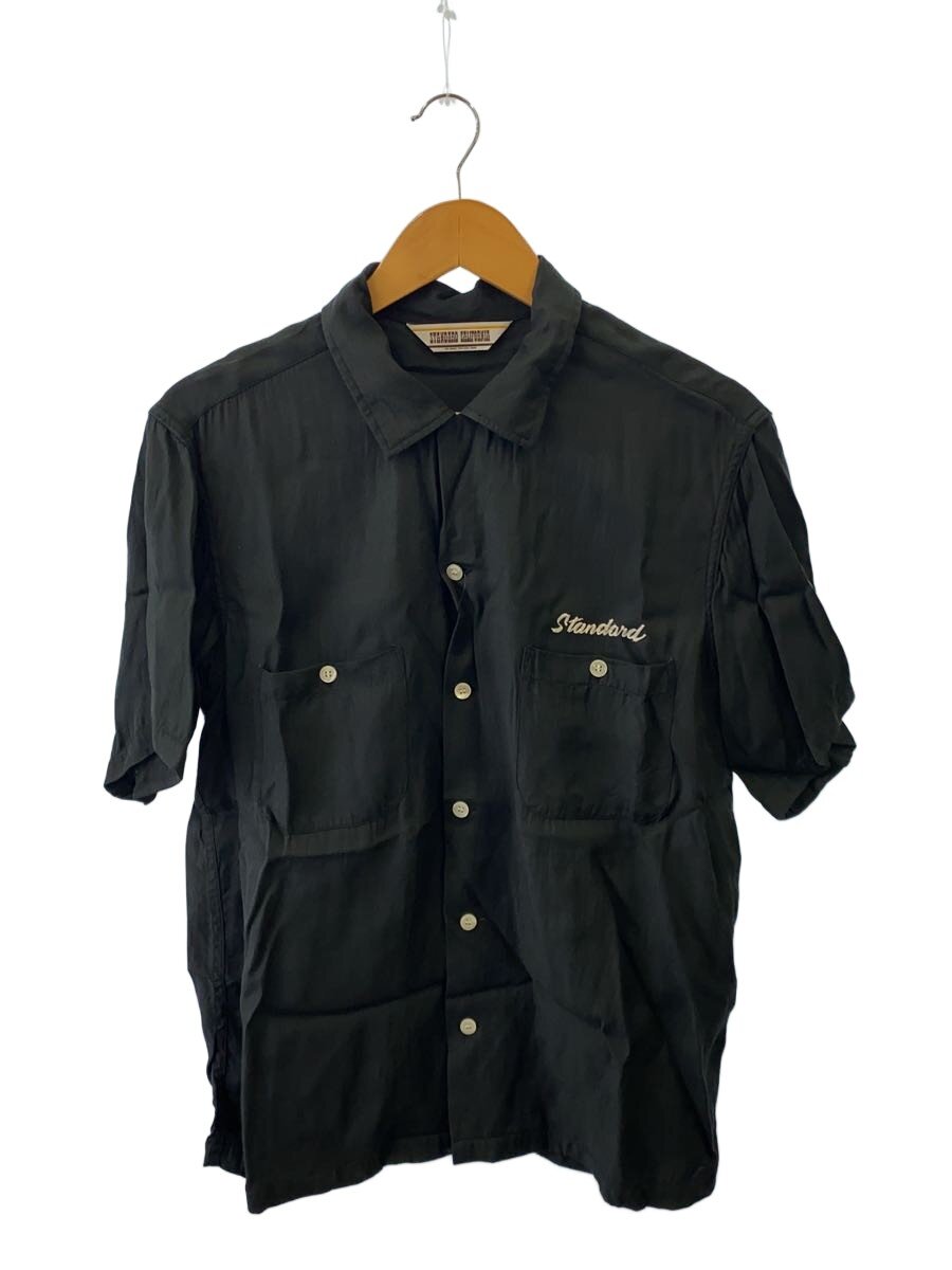STANDARD CALIFORNIA◆SD Bowring Shirt/ボーリングシャツ/半袖シャツ/M/レーヨン/ブラック