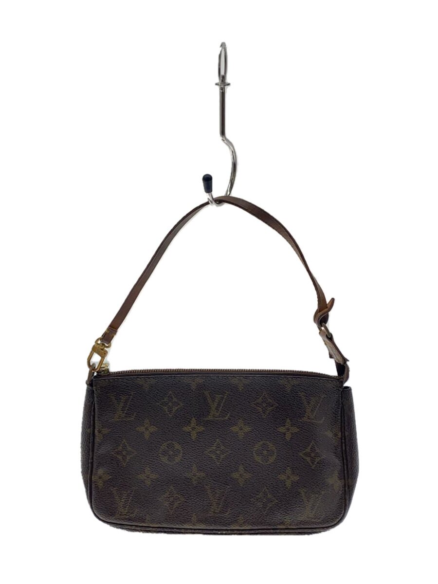 【中古】LOUIS VUITTON◆1)ポシェット・アクセソワール_モノグラム・キャンバス_BRW/PVC/BRW/総柄【バッグ】
