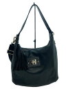 【中古】ANYA HINDMARCH◆ショルダーバッグ/レザー/ブラック/無地【バッグ】