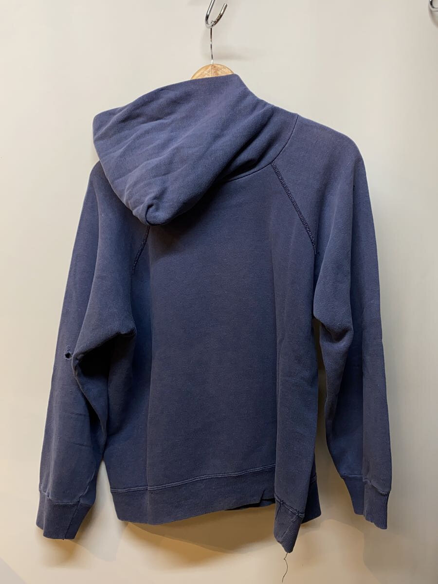 【中古】Champion◆80s/トリコタグ/MADE IN USA/ラグランフーディー/アーチプリント/L/コットン/ナス紺【メンズウェア】