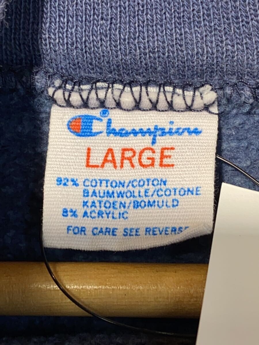 【中古】Champion◆80s/トリコタグ/MADE IN USA/ラグランフーディー/アーチプリント/L/コットン/ナス紺【メンズウェア】