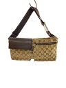 【中古】GUCCI◆ウエストバッグ_GGキャンバス/キャンバス/BRW【バッグ】