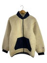 【中古】Champion◆フリースジャケット/S/コットン/WHT/無地/C8-Q631/ボアブルゾン/コラボ【メンズウェア】