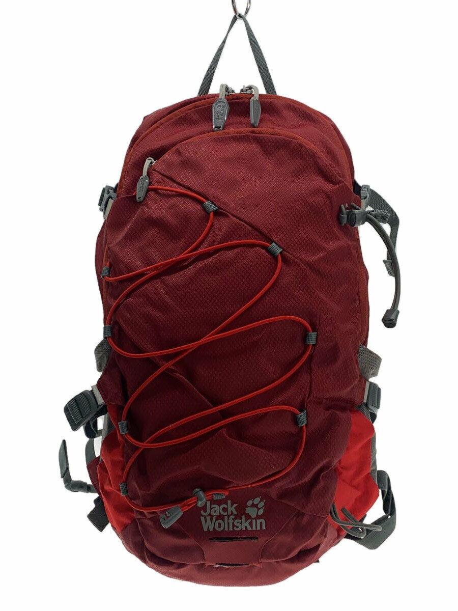 【中古】Jack Wolfskin◆リュック/ナイロン/RED【バッグ】