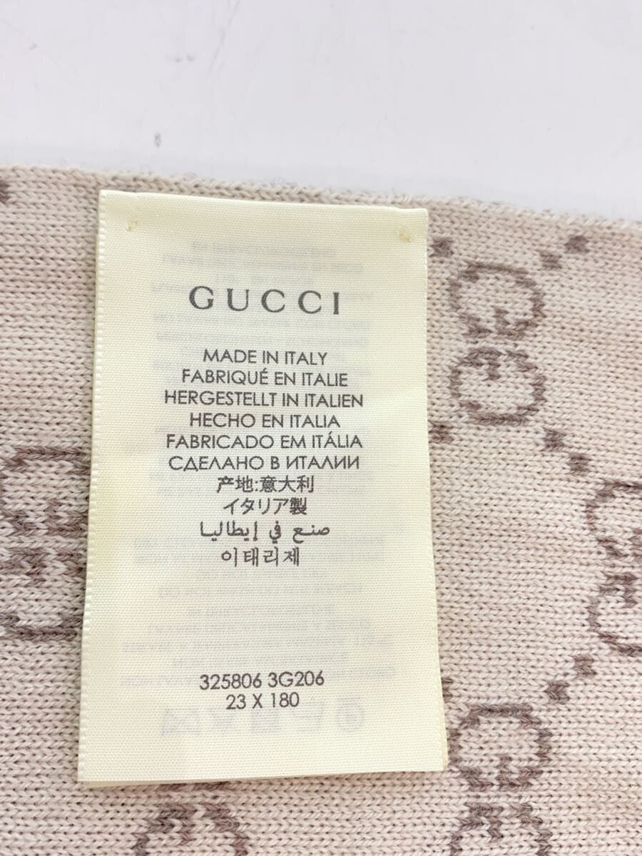 【中古】GUCCI◆マフラー/ウール/GRY/レディース/325806 3G206/グレー/【服飾雑貨他】