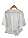 【中古】ENFOLD◆ハイツイスト天竺Asymmetry/半袖カットソー/38/コットン/WHT/無地/300DS380-1310【レディースウェア】