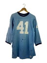 【中古】Champion◆60-70s/タタキタグ/ナンバリング/フットボールT/ボロ/長袖Tシャツ/--/--/BLU【メンズウェア】