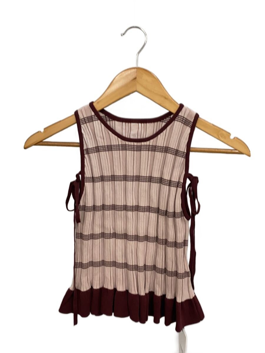 AMERI◆MEDI PURIPURI SHORT KNIT/FREE/コットン/BRD/ボーダー/0225101930930//