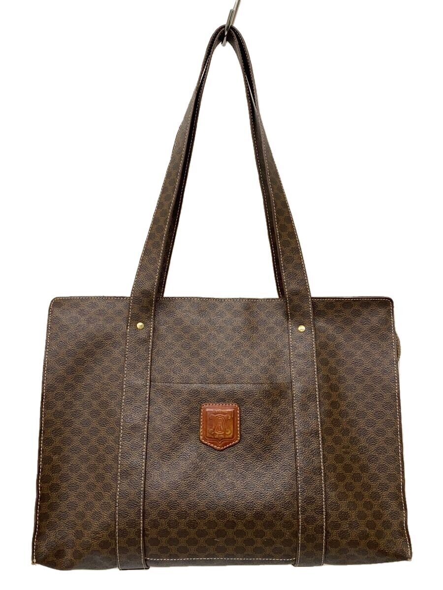 【中古】CELINE◆トートバッグ/--/BRW/マカダム【バッグ】