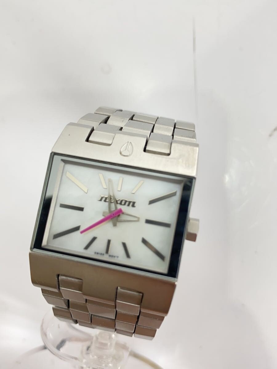 【中古】NIXON◆THE SMALL TICKET/アナログ/ステンレス/WHT/SLV【服飾雑貨他】