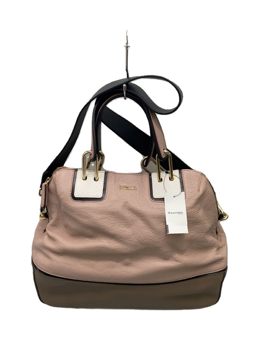 Furla - 【中古】FURLA◆2WAYショルダーバッグ/レザー/PNK/無地【バッグ】