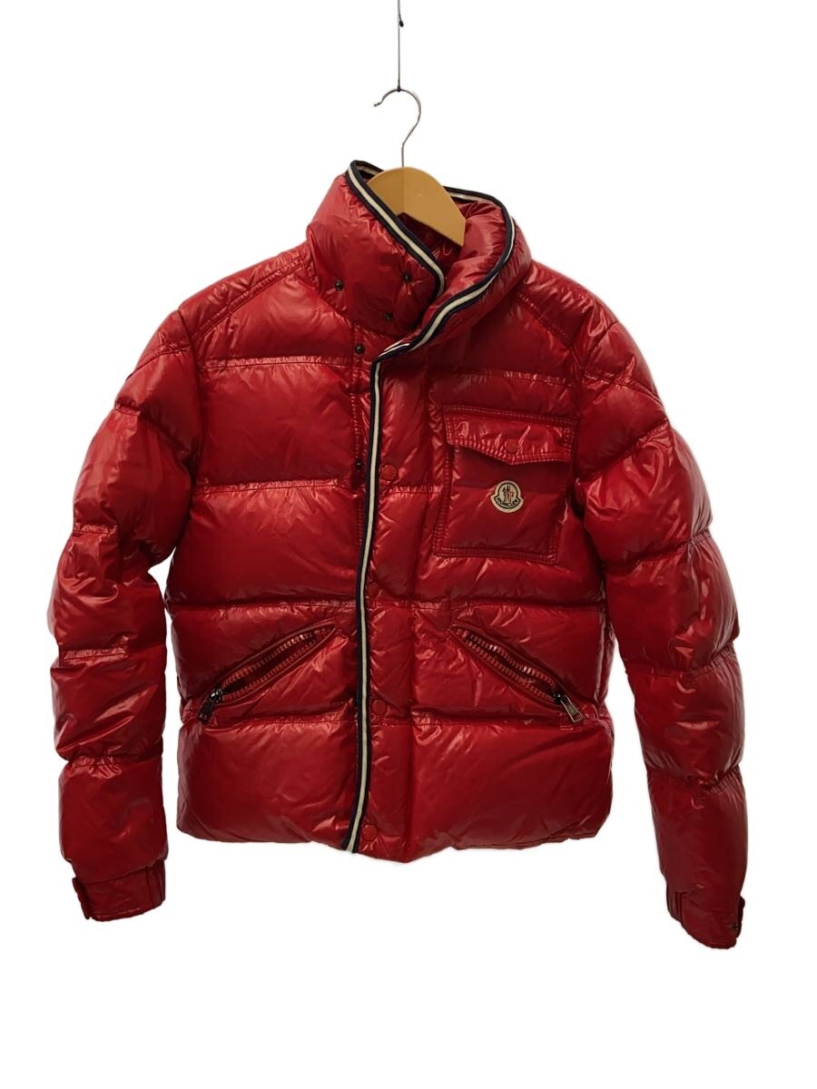 【中古】MONCLER◆BRANSON/ダウンジャケット/1/ナイロン/RED【メンズウェア】