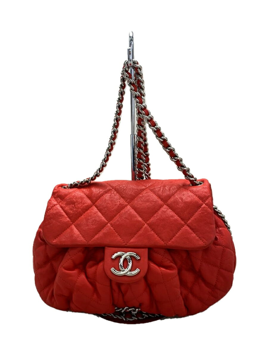 【中古】CHANEL◆マトラッセ/ココ//トートバッグ[仕入]/レザー/RED/無地/A49914/ラムスキン【バッグ】