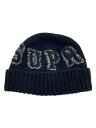【中古】Supreme◆TWIST BEANIE/ニットキャップ/--/ウール/BLK/無地/メンズ【服飾雑貨他】