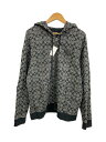 【中古】COACH◆ジップパーカー/L/コットン/BLK/総柄/6514【メンズウェア】