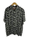 【中古】Aloha Blossom◆アロハシャツ/46/レーヨン/BLK/総柄/×KAMAWANU【メンズウェア】(4)
