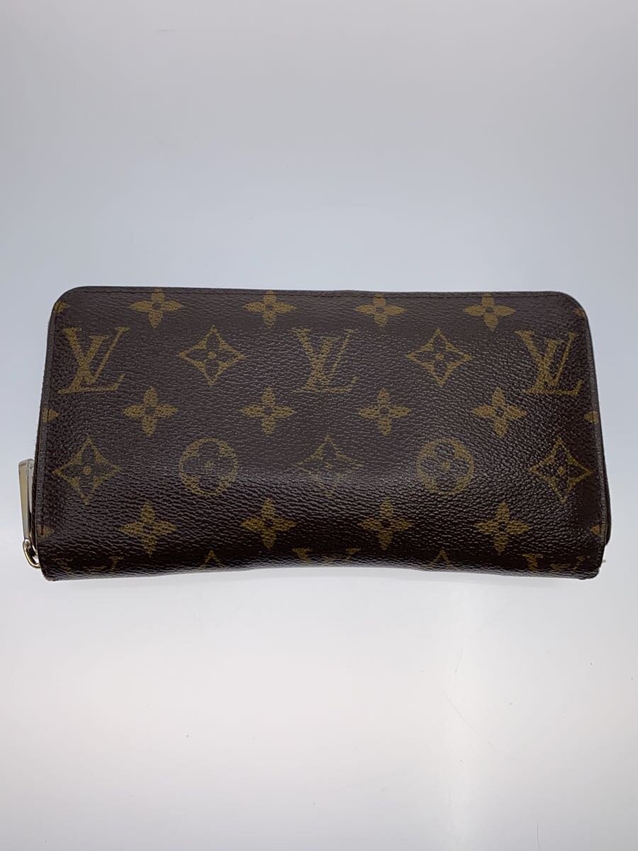 【中古】LOUIS VUITTON◆1)ジッピー・ウォレット_モノグラム・キャンバス_BRW/PVC/BRW/総柄/レディース【服飾雑貨他】