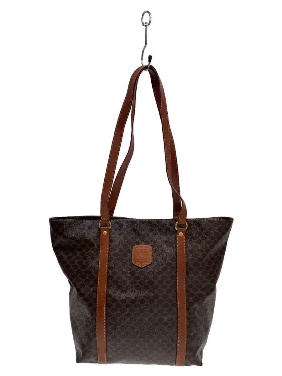 【中古】CELINE◆トートバッグ/レザー/BRW/総柄【バッグ】