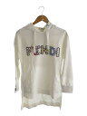 【中古】FENDI◆ロゴ スタッズ チュニックパーカー/36/コットン/WHT/FS6972A1VN【レディースウェア】