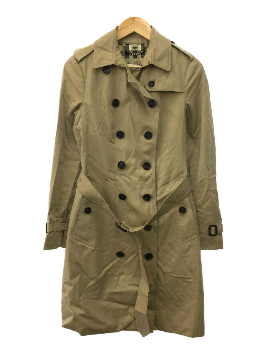 【中古】BURBERRY◆トレンチコート/38/コットン/BEG/無地//【レディースウェア】