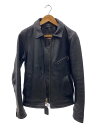 【中古】VANSON◆シングルライダースジャケット/34/レザー/BLK/無地【メンズウェア】(4)