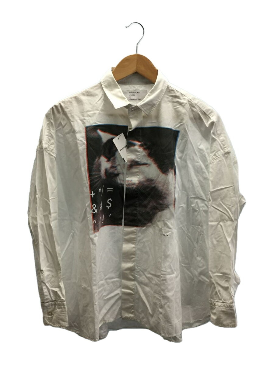 【中古】ZUCCa◆ZUCCa/長袖シャツ/M/コットン/WHT/ZUCC