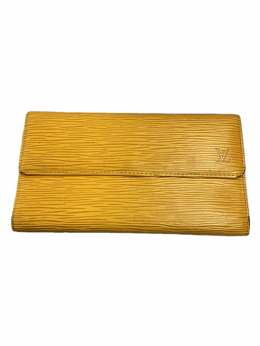 【中古】LOUIS VUITTON◆ポルト・トレゾール・インターナショナル_エピ_ORN/レザー/ORN/レディース/M63389【服飾雑貨他】