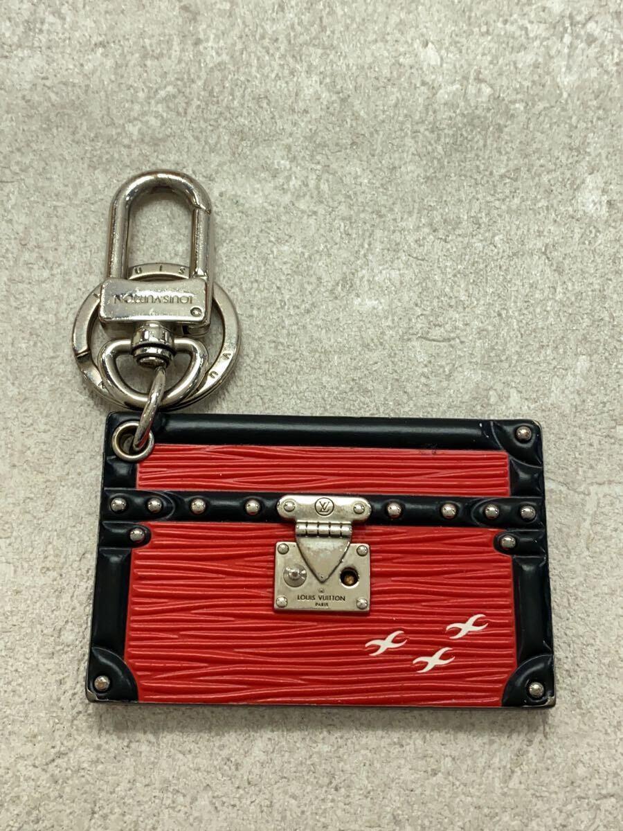 【中古】LOUIS VUITTON◆バッグチャーム・プティット・マル_RED/牛革/RED/メンズ【服飾雑貨他】