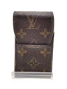 【中古】LOUIS VUITTON◆エテュイ・シガレット_モノグラム・キャンバス_BRW/PVC/BRW/総柄/レディース【服飾雑貨他】