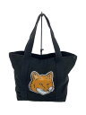 【中古】MAISON KITSUNE◆フォックスプリントハンドバッグ/トートバッグ/コットン/BLK/プリント/LW05101WW0050【バッグ】(4)