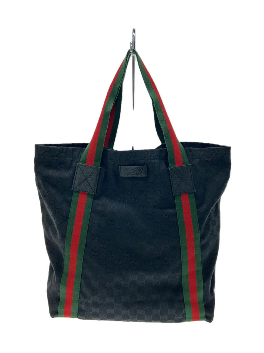 【中古】GUCCI◆シェリーライン/GGキャンバス/トートバッグ/--/ブラック/総柄/189669//【バッグ】