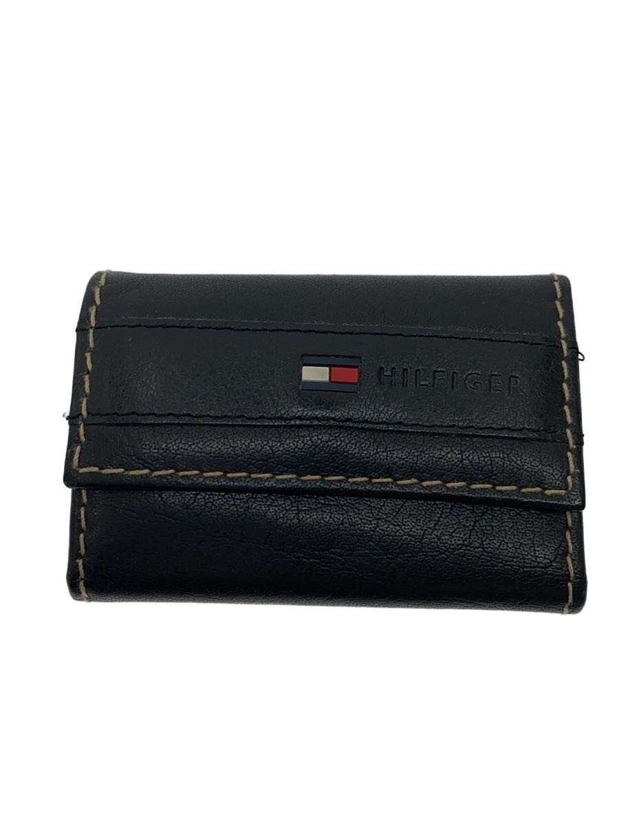 【中古】TOMMY HILFIGER◆キーケース/レザー/BLK/無地/メンズ【服飾雑貨他】