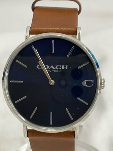 【中古】COACH◆クォーツ腕時計/アナログ/レザー/BLU/BRW/1840【服飾雑貨他】 【中古】COACH◆クォーツ腕時計/アナログ/レザー/BLU/BRW/1840【服飾雑貨他】