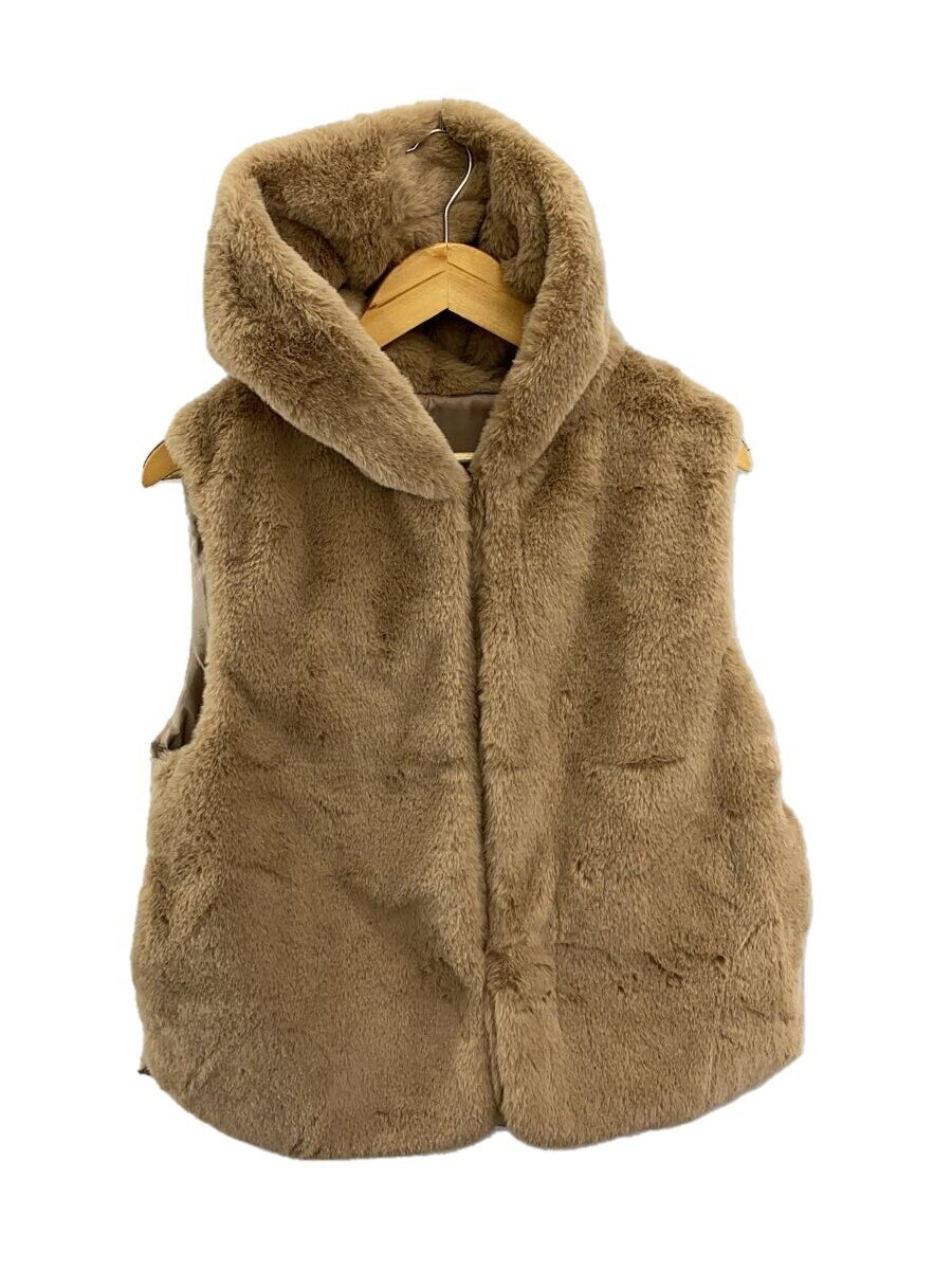 【中古】qout◆ベスト/M/ポリエステル/CML/無地【レディースウェア】