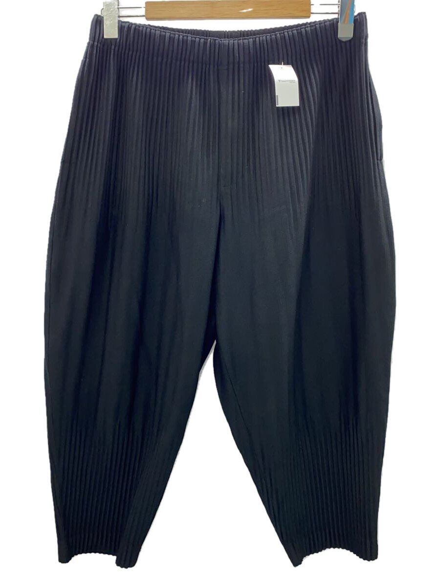 【中古】HOMME PLISSE ISSEY MIYAKE◆ボトム/3/コットン/BLK/HP55JF153【メンズウェア】