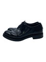 【中古】PRADA◆ドレスシューズ/US7.5/BLK/レザー/2EG394/トライアングルロゴ【シューズ】