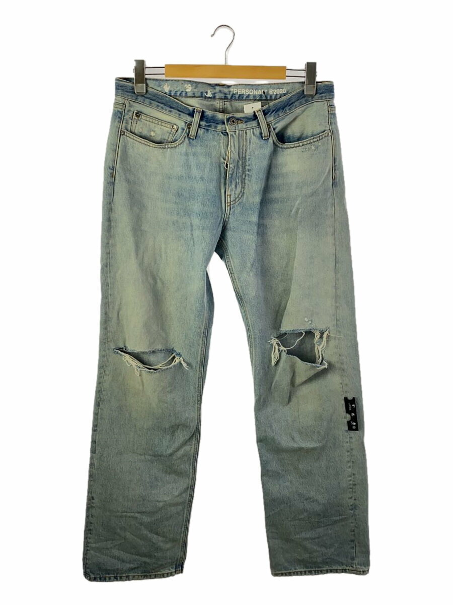 【中古】OFF-WHITE◆ボトム/34/コットン/BLU/omya121s21den002//【メンズウェア】