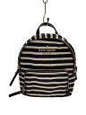 【中古】kate spade new york◆リュック/--/BLK/ボーダー【バッグ】
