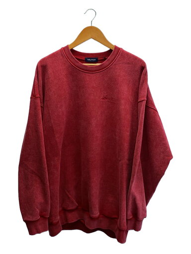 【中古】NAUTICA◆クルーネックスウェット/XL/レッド/ピグメント加工/243-1249/ロゴ刺繍【メンズウェア】 【中古】NAUTICA◆クルーネックスウェット/XL/レッド/ピグメント加工/243-1249/ロゴ刺繍【メンズウェア】