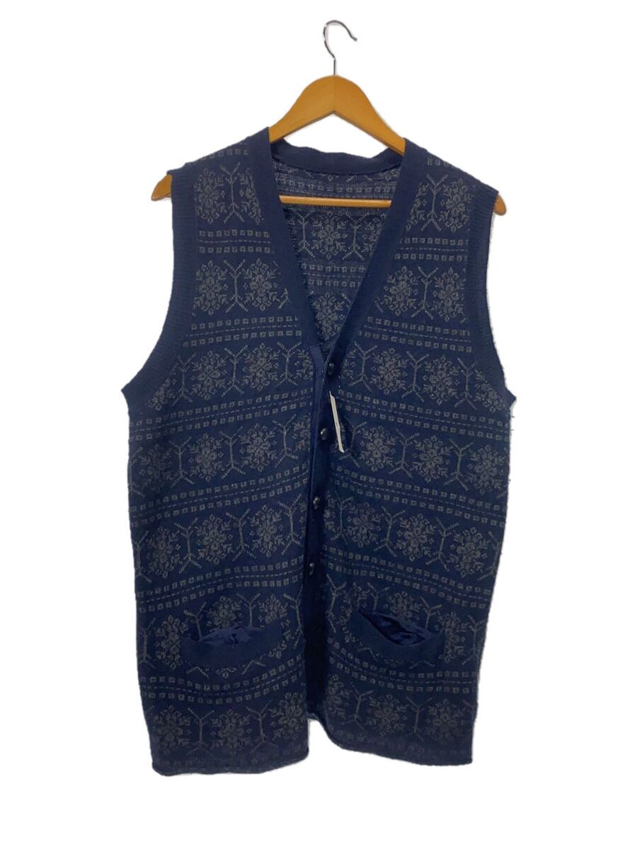 【中古】sacai◆10AW/ニットベスト(薄手)/3/ナイロン/NVY/総柄/10-00096M//【メンズウェア】
