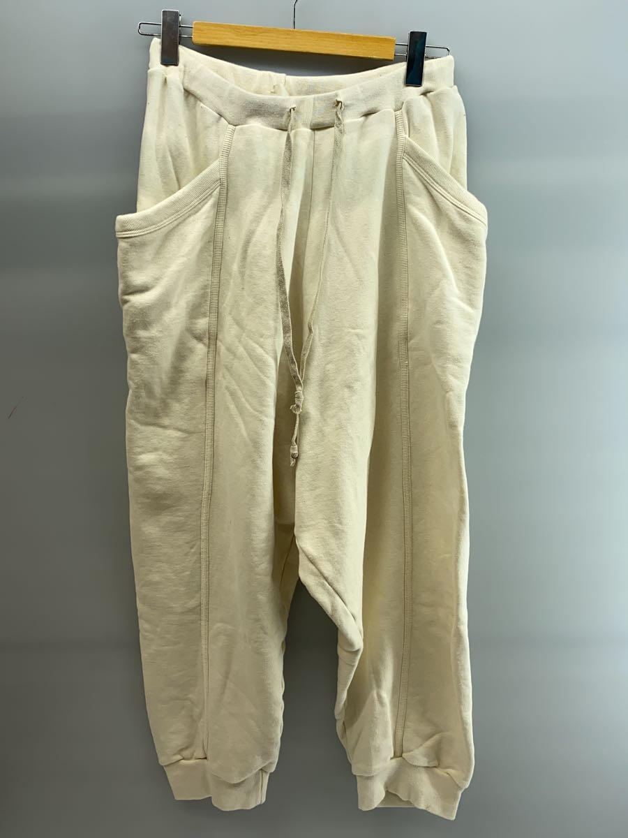 【中古】O project◆Sweat Track Pants/サルエルスウェットパンツ/M/コットン/IVO【メンズウェア】