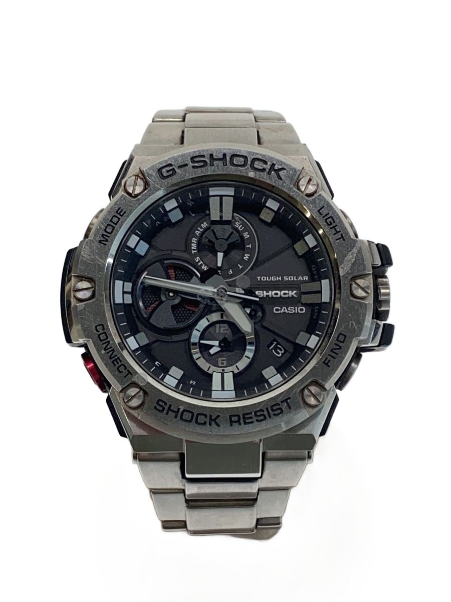 【中古】CASIO◆ソーラー腕時計 G-SHOCK/アナログ/BLK/SLV【服飾雑貨他】