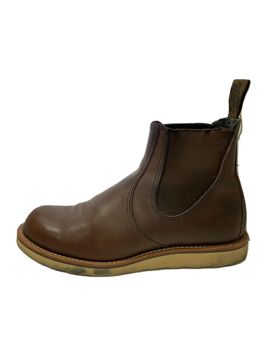 【中古】RED WING◆CLASSIC CHELSEA/サイドゴアブーツ/US8/BRW/レザー/3190【シューズ】